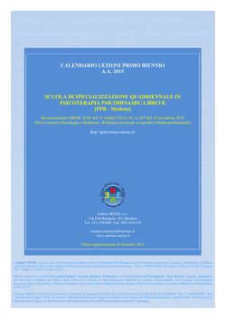 Istituto MEME [PPB - Modena]: Calendario lezioni 2015