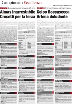Campionato Eccellenza Almas inarrestabile Crocetti per