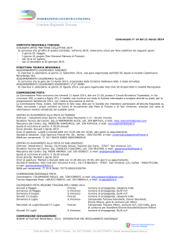 Comunicato 14 - 2014 - Comitato Regionale Toscano
