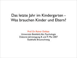 Das letzte Jahr im Kindergarten - Was brauchen Kinder und Eltern?