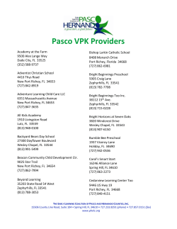 Pasco VPK Providers - Early Learning Coalition of Pasco Hernando