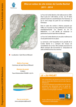 Mise en valeur d Mise en valeur du site minier de Combe Bach 2011