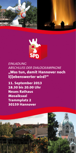 „Was tun, damit Hannover noch l(i)ebenswerter wird?“ - SPD