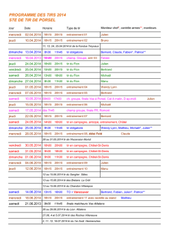 Programme de tir - Soci&eacute;t&eacute; de Tir de Porsel