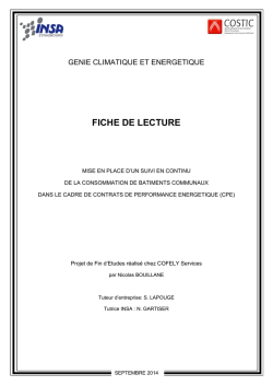 fiche de lecture - Bienvenue sur Catalogue des m&eacute;moires de projets