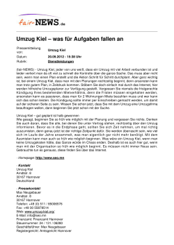 PDF :: fair-NEWS.de :: Umzug Kiel – was für Aufgaben fallen an
