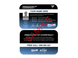 V.O.C.card - Your Licence