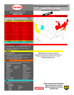 VOC Regulations for Adhesives and Sealants Products 16 fl oz