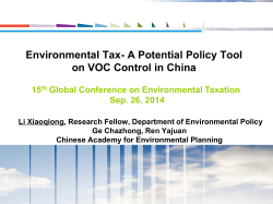 A Potential Policy Tool on VOC Control in China