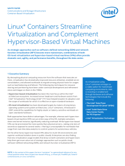 Linux* Containers Streamline, Complement Hypervisor
