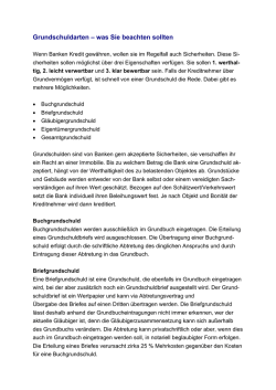 Grundschuldarten &ndash; was Sie beachten sollten