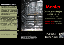 Brochure Master in Project Management Settore Costruzioni