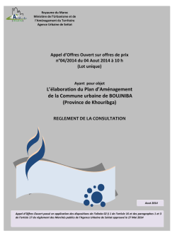 Province de Khouribga - Agence Urbaine de Settat