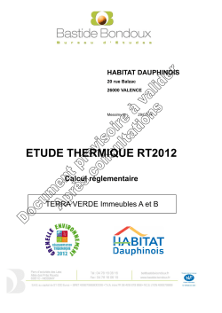 ETUDE THERMIQUE RT2012