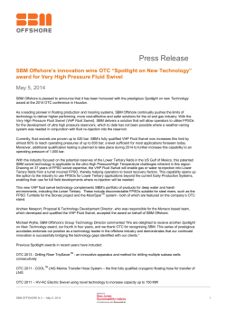 Press Release - SBM Offshore