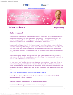 Brenda Jackson August 2014 Newsletter