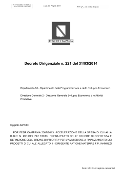 Decreto Dirigenziale n. 221 del 31/03/2014