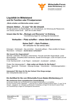 Liquidität im Mittelstand - Aktion Tu was - LifePR.de