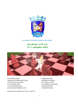 Newsletter A.S.I.A.S. N° 1- settembre 2014