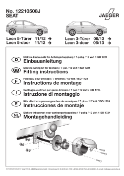 SEAT No. 12210508J Einbauanleitung Fitting instructions