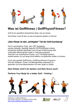 Was ist Golffitness | GolfPhysioFitness? - Winfried Mett