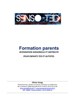 SENSO-TED CARACTERISTIQUES et PROGRAMME PARENTS
