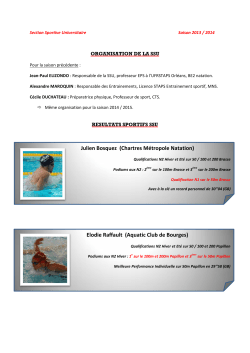 Julien Bosquez (Chartres M&eacute;tropole Natation) Elodie Raffault