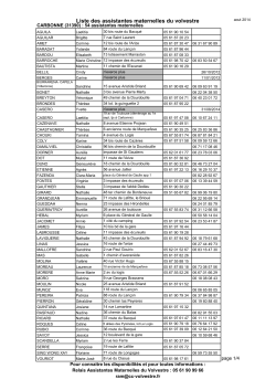 Liste des assistantes maternelles du Volvestre sept 2014