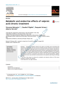 Metabolic and endocrine effects of valproic acid chronic treatment