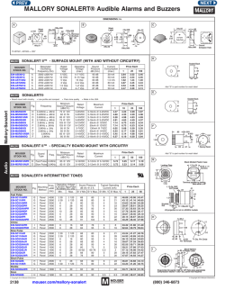 MALLORY SONALERT&reg; Audible Alarms and Buzzers
