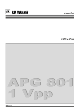 User Manual: APG 801 - 1 Vpp