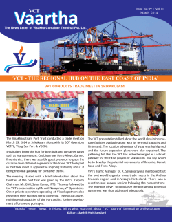 Mar Vaartha.p65 - Visakha Container Terminal Pvt Ltd.
