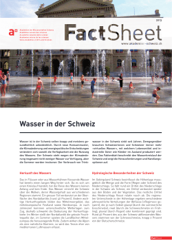 Factsheet Wasser - Akademien der Wissenschaften Schweiz
