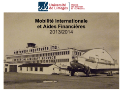 Mobilité Internationale et Aides Financières 2013/2014