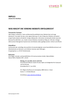 IMPULS WAS MACHT DIE VEREINS-WEBSITE ERFOLGREICH?