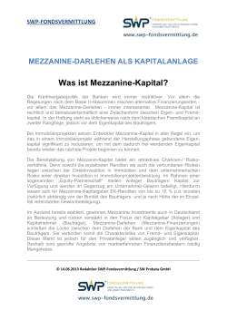 Was ist Mezzanine-Kapital? - SWP-Fondsvermittlung