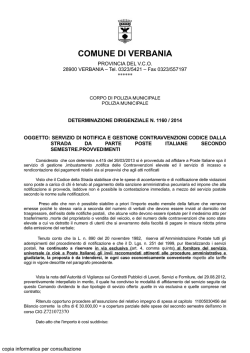 servizio di notifica e gestione contravvenzioni codice dalla strada da