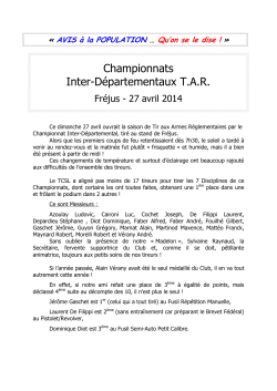 TAR avril 2014 Interdépartementaux Fréjus