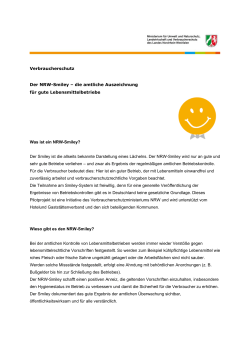 Verbraucherschutz Der NRW-Smiley - Ministerium für Klimaschutz