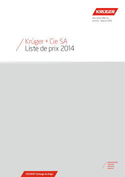 Krüger + Cie SA Liste de prix 2014