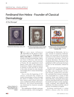 Ferdinand Von Hebra - Founder of Classical Dermatology