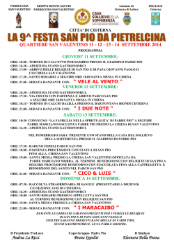 Festa San Pio - Comune di Cisterna di Latina
