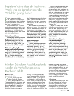 Inspirierte Worte &uuml;ber ein inspiriertes Werk: was die Sprecher &uuml;ber