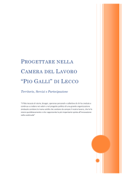 Progettare nella Camera del Lavoro “Pio Galli” di Lecco - CGIL