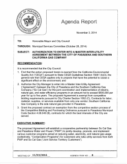 Agenda Report - City of Pasadena