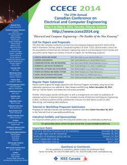 CCECE 2014 - IEEE Canadian Review