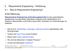5 Requirements Engineering – Einführung 5.1 Was ist