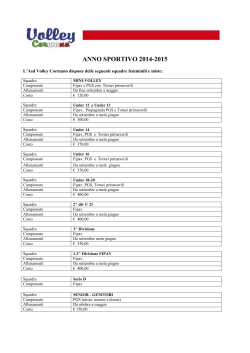 ANNO SPORTIVO 2014-2015
