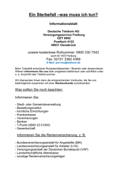 Ein Sterbefall &ndash;was muss ich tun? - SBR-Telekom-Neustadt
