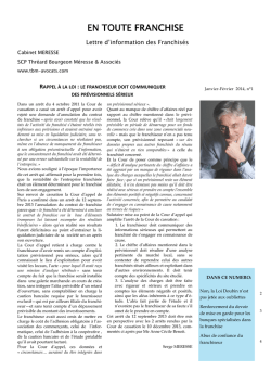 janvier 14 - TBM Avocats